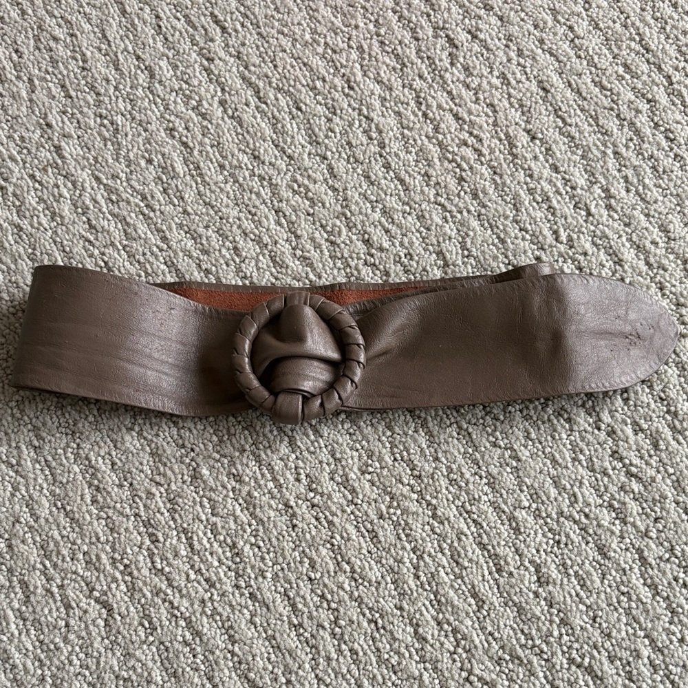 Nordstrom Brown Leather Belt with Knotted Buckle